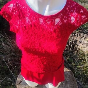 Retro Red Hot Sexy Lace Large Top Emma And Olive Piece